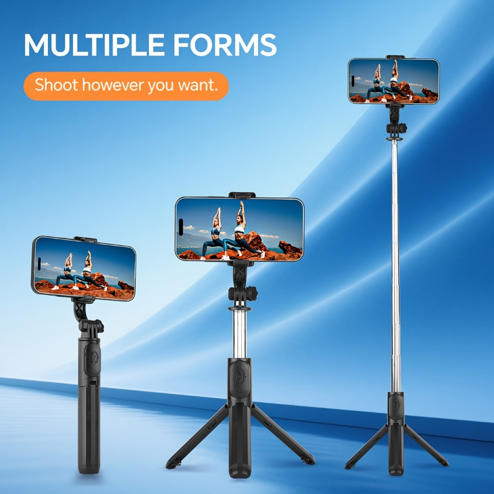 Palo Selfie Retráctil Profesional de 101.6 cm, Trípode de Suelo para Transmisiones en Vivo, con Control Remoto Inalámbrico, Rotación de 360°, Diseño Estable Anti-vibración. Ideal para Vlogs de Viajes y Exteriores para Transmisiones en Vivo. Compatible con