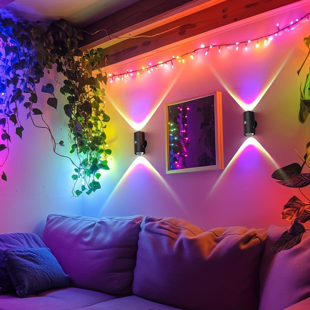 4/2/1 Luz Nocturna LED Inteligente con Sensor de Movimiento, 3 Modos de Iluminación, Cambio de Color RGB, Montaje Magnético Recargable USB para Entrada, Dormitorio y Armario