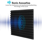 Paneles Acústicos 3D 30x30x2.5cm Autoadhesivos, Espuma Aislante de Sonido para Paredes - Paneles de Absorción Acústica para Estudio, Aislamiento Acústico para Hogar u Oficina, Reducción de Ruido 24/48/72 Piezas