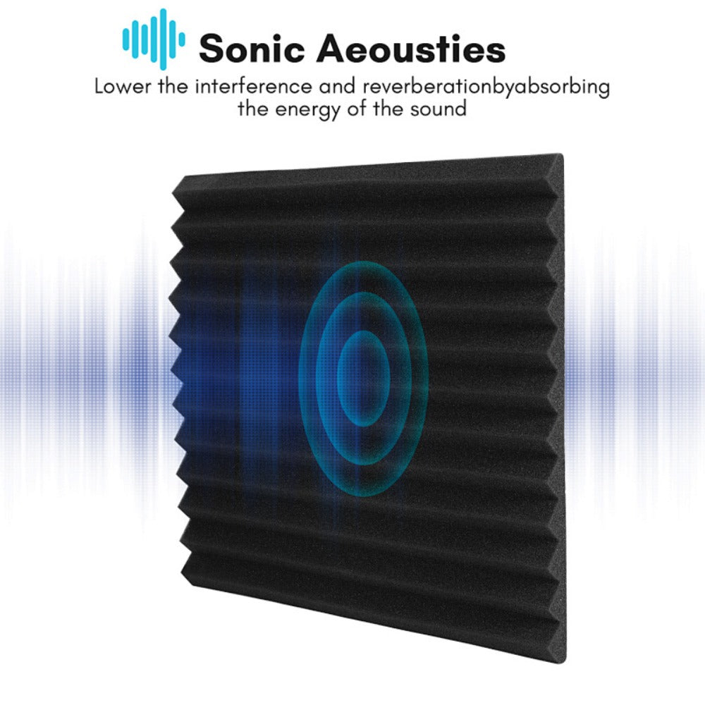 Paneles Acústicos 3D 30x30x2.5cm Autoadhesivos, Espuma Aislante de Sonido para Paredes - Paneles de Absorción Acústica para Estudio, Aislamiento Acústico para Hogar u Oficina, Reducción de Ruido 24/48/72 Piezas