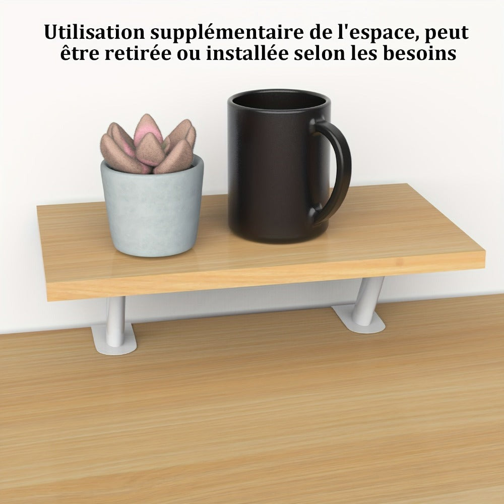 Oficinas para ordenadores de sobremesa pequeños con soporte de pantalla extraíble, mesa de escritorio para PC fácil de subir con estructura metálica, escritorio de juegos para estudiar, jugar y trabajar, de madera