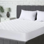 Protector de colchón acolchado extra grueso | Elástico ajustable hasta 30 cm, lavable a máquina, juego de cama liso (funda de almohada no incluida)