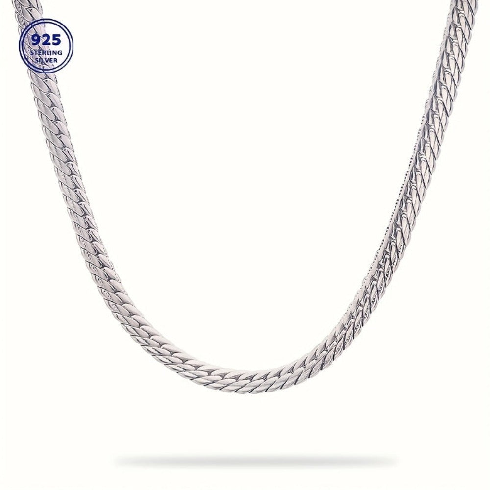 Collar de Cadena Plateada, Joyería de Plata 925, un Regalo para Mujeres, un Regalo para Hombres, un Regalo para Amigos y Colegas, Collar de Regalo de Cumpleaños, Regalo de Fiesta, Regalo de Luna de Miel, Collar de Regalo de San Valentín, Collar para Parej