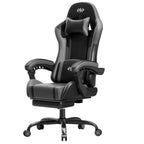 Silla Gaming con Masaje Lumbar Incorporado, Diseño Ergonómico Soporte Lumbar Ajustable y Reposacabezas, Silla de Computadora Giratoria de 360 Grados Reclinable para Oficina, Ideal para Juegos/Trabajo de Larga Duración
