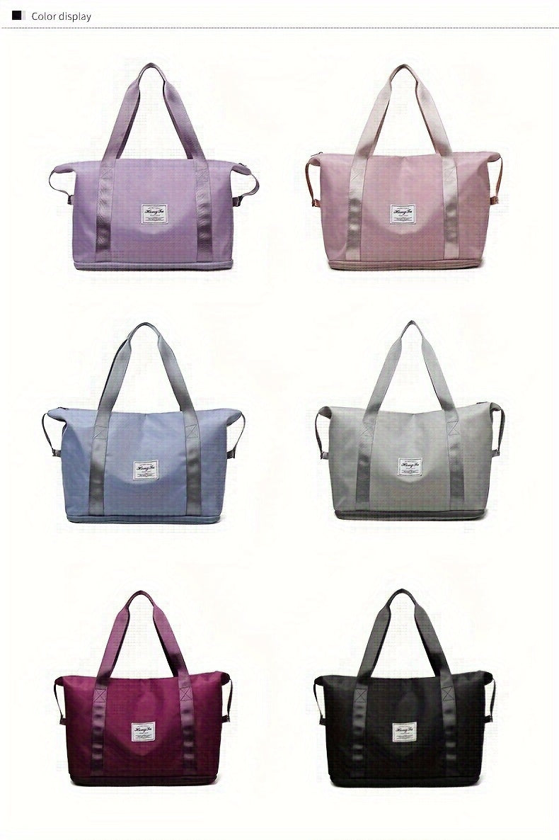 Bolso de mano de gran capacidad, equipaje de fin de semana ligero de nailon, bolsa de viaje portátil para gimnasio y almacenamiento
