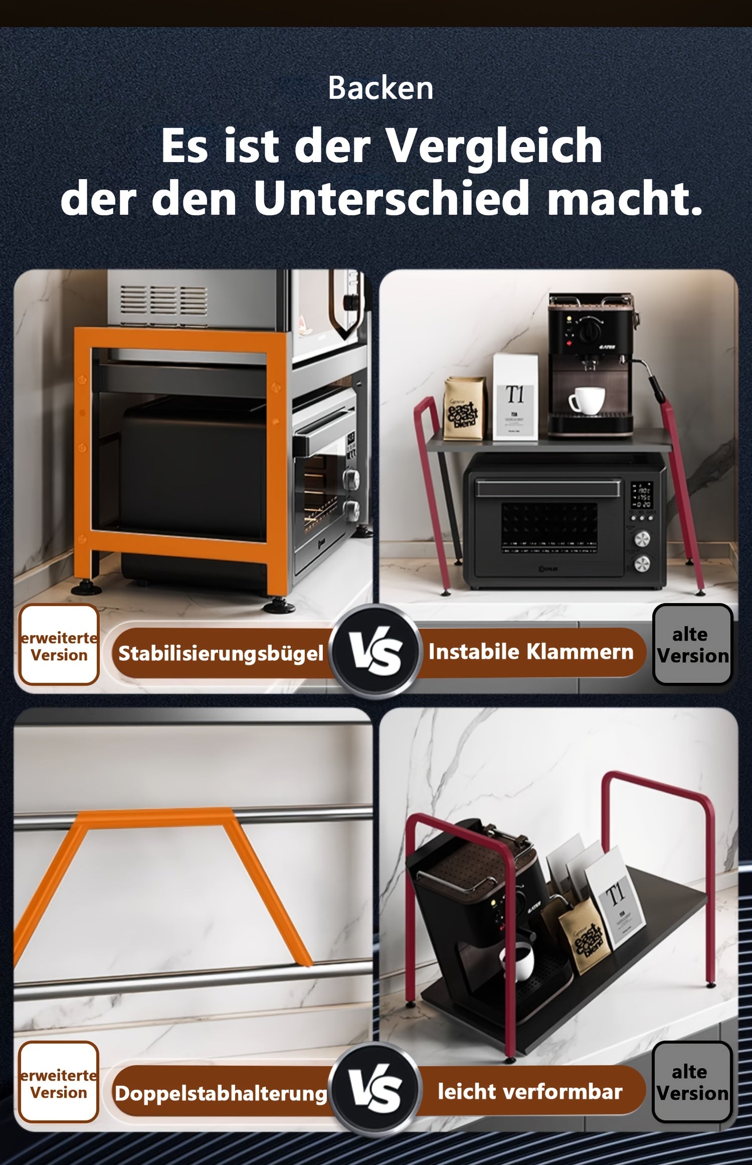 Estante Multifuncional para Microondas de Tres Niveles/Doble Nivel, Organizador de Encimera Ajustable, Soporte para Ollas y Microondas, Extensible y Retráctil, Almacenamiento para Cocina