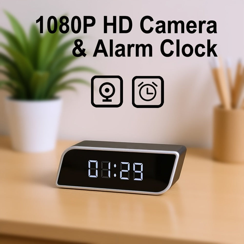Cámara de Reloj Rectangular Inteligente, Cámara Inalámbrica Wifi 1080P con Visión Nocturna, Detección de Movimiento y Visualización Remota, Cámara de Vigilancia para Bebés/Personas Mayores/Mascotas, Seguridad Interior para el Hogar, Decoración de Escritor