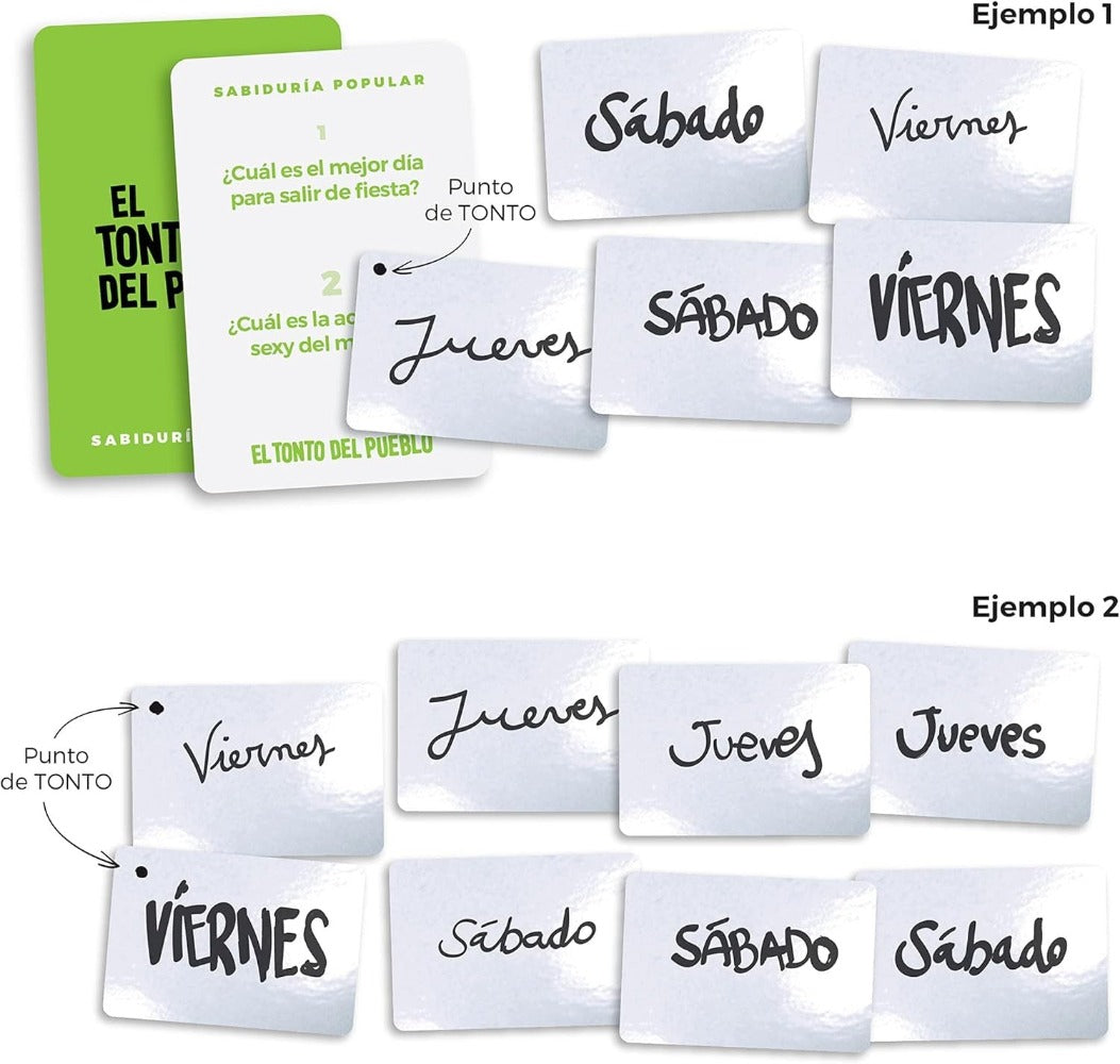 El Tonto del Pueblo - Juegos de Mesa - El Juego de Mesa para reírte de Tus Amigos - Cartas pizarras y rotuladores