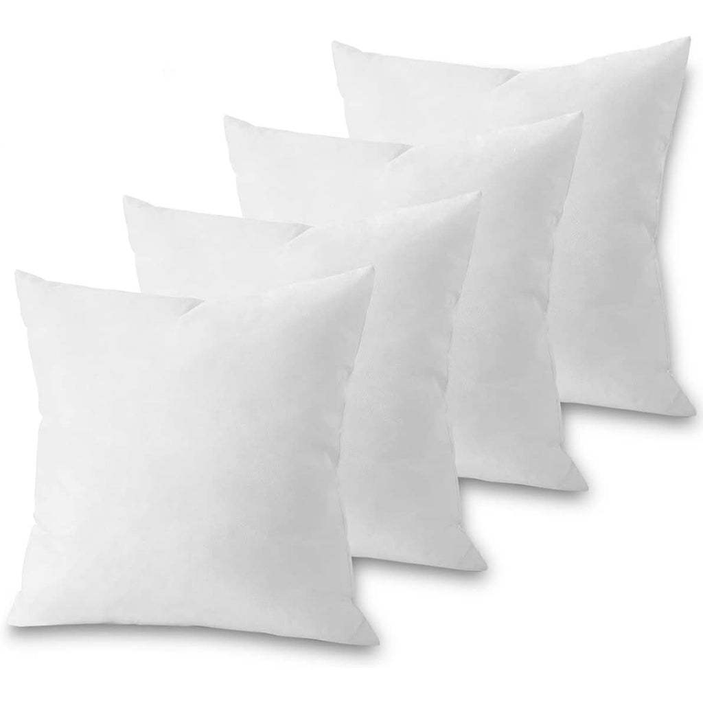 Relleno de Cojín Decorativo 45x45cm - Fibra Hueca Siliconizada (4 Unidades) para Sofá, Cama o Coche