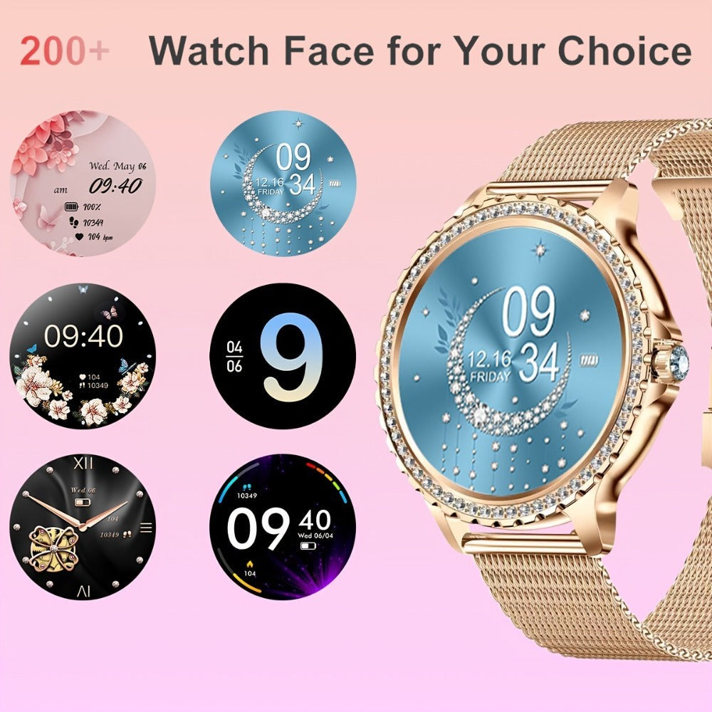 SIEMORL Smartwatch para Mujer con Pantalla Táctil Completa de 1.32 pulgadas, Smartwatch con Llamada Inalámbrica, Rastreador de Actividad Física con 20 Modos Deportivos, Diales Exclusivos, Relojes Inteligentes Impermeables para iPhone Android, Pulsera Depo