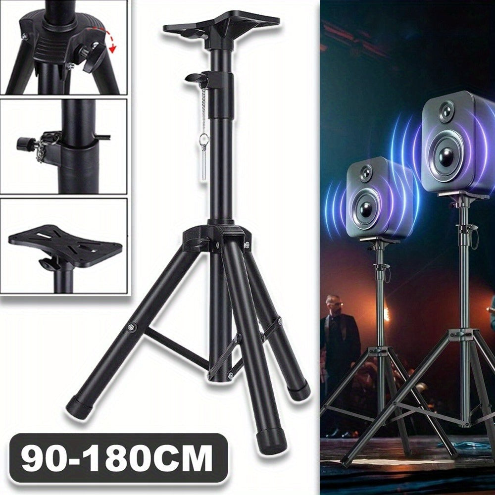 Soporte para altavoz de suelo con altura ajustable de 90 a 180 cm, diseñado para estabilidad como un trípode, adecuado para estudios de grabación, cines en casa y escenarios de música
