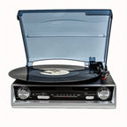 Tocadiscos | Tornamesa de vinilo, tocadiscos con altavoz incorporado, 3 velocidades, fonógrafo vintage de transmisión por correa, radio FM