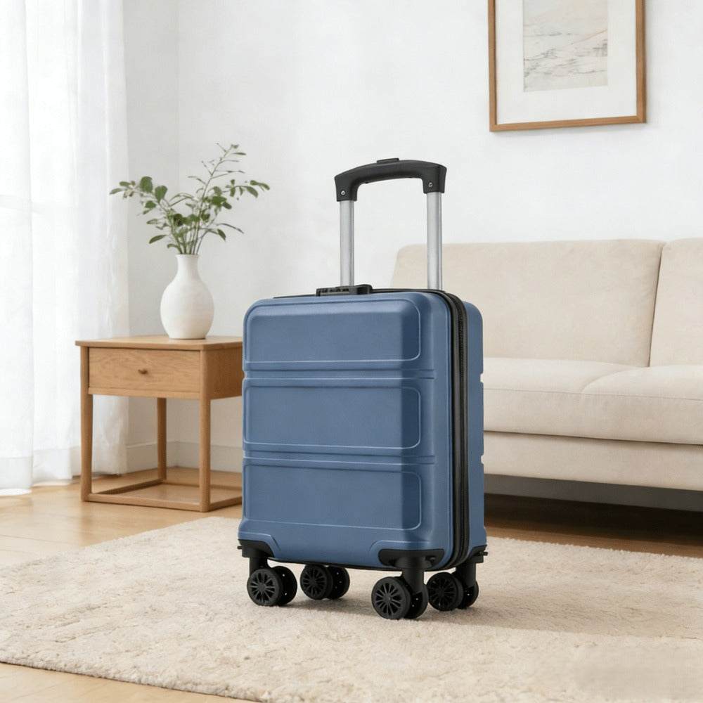 KONO Maleta Rígida de 15 Pulgadas ABS+PC con Ruedas Giratorias Extraíbles, Maleta de Mano Ligera