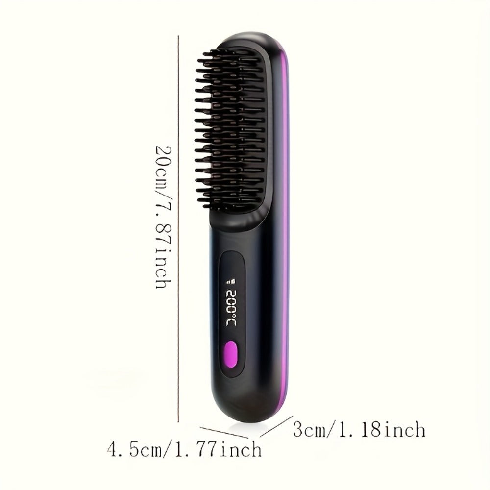 Plancha de pelo inalámbrica | Plancha de Cabello Inalámbrica, Calentamiento Rápido, Peine Alisador para Mujeres, Ligero, Puerto Tipo-C, Anti