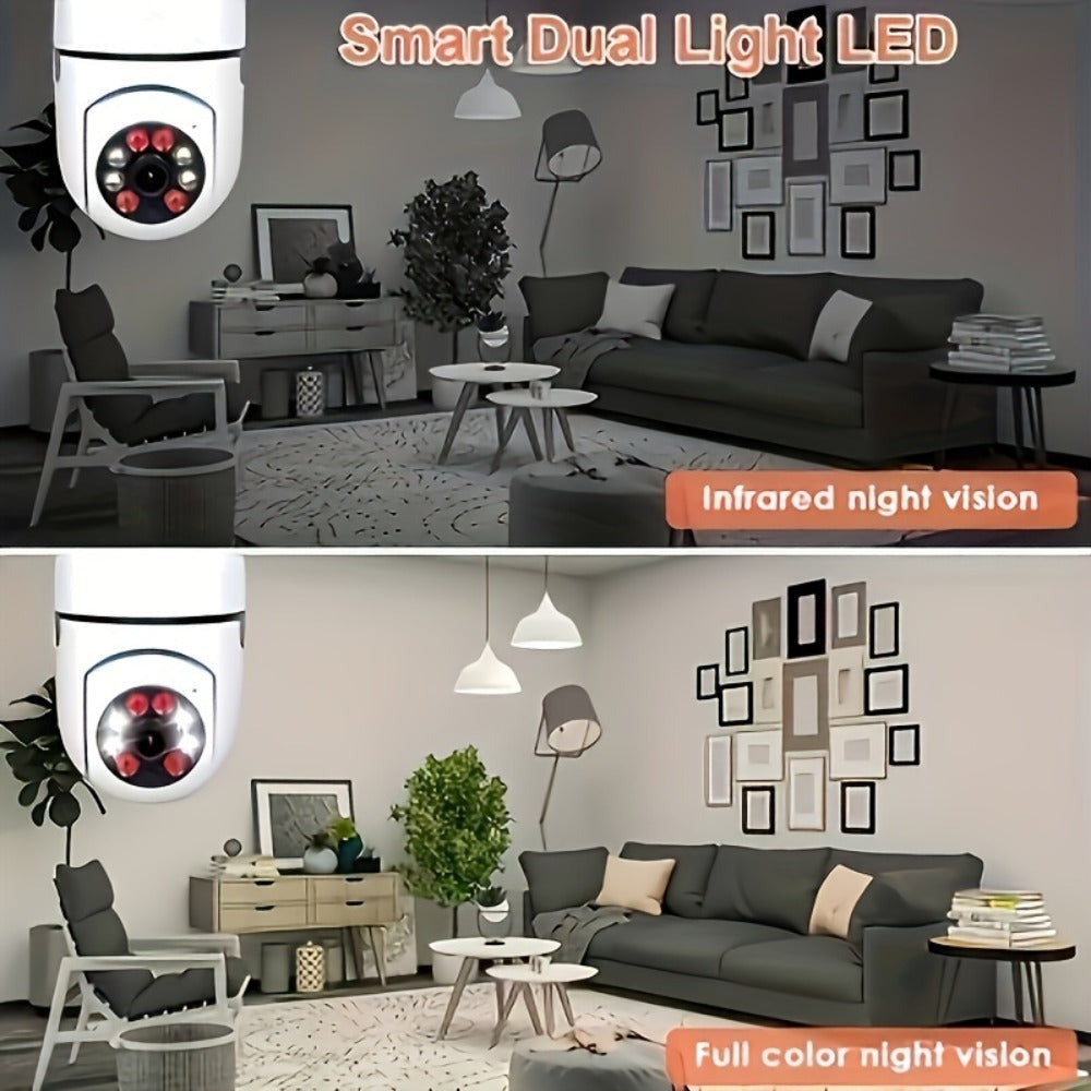 2pcs/4pcs Cámaras de Seguridad con Bombilla Controladas por la App Ease Life - Wifi Inalámbrico Interior Exterior (5Ghz), Vista de 360°, Casquillo E27, FHD 1080P, Visión Nocturna a Todo Color, Detección de Movimiento para la Seguridad del Hogar