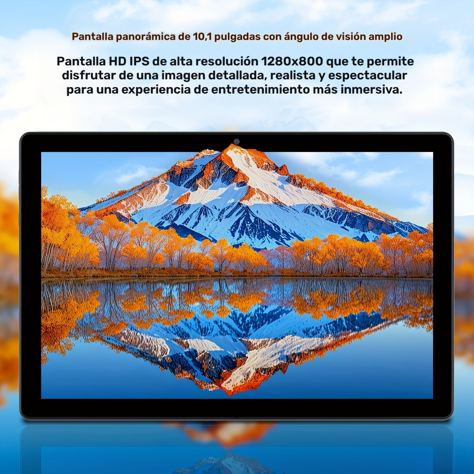 Tablet | Tablet Android 15 de 10 pulgadas, 12 (3+9) GB de RAM, 64 GB de ROM, Procesador Quad Core, Cámara de 2.0MP+8.0MP, 6000mAh, Múltiples