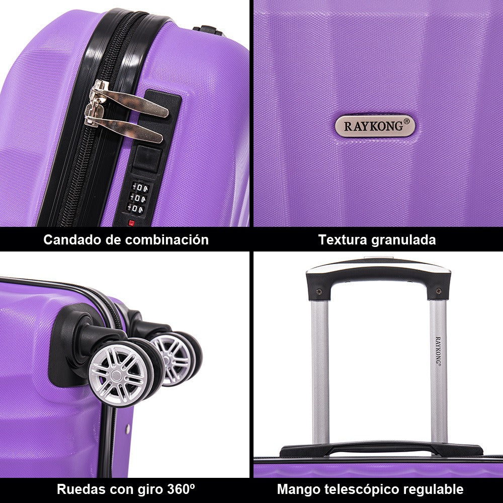 Maleta Cabina ABS 55x40x20cm (44L)- 20 Pulgadas - Negro/Azul/RosaDorado/Plateado/Amarillo/Rojo/Turquesa/Verde/Menta/Morada