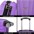 Maleta Cabina ABS 55x40x20cm (44L)- 20 Pulgadas - Negro/Azul/RosaDorado/Plateado/Amarillo/Rojo/Turquesa/Verde/Menta/Morada