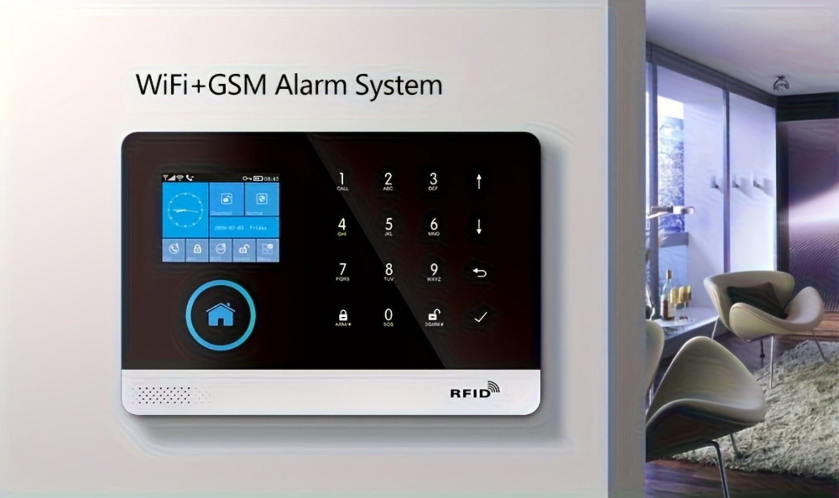 Sistema de alarma PGST para seguridad del hogar, kit de alarma DIY WiFi+GSM 2G con alerta por aplicación de teléfono, sensor de puerta/ventana, control remoto, compatible con Alexa y Google para casa, apartamento