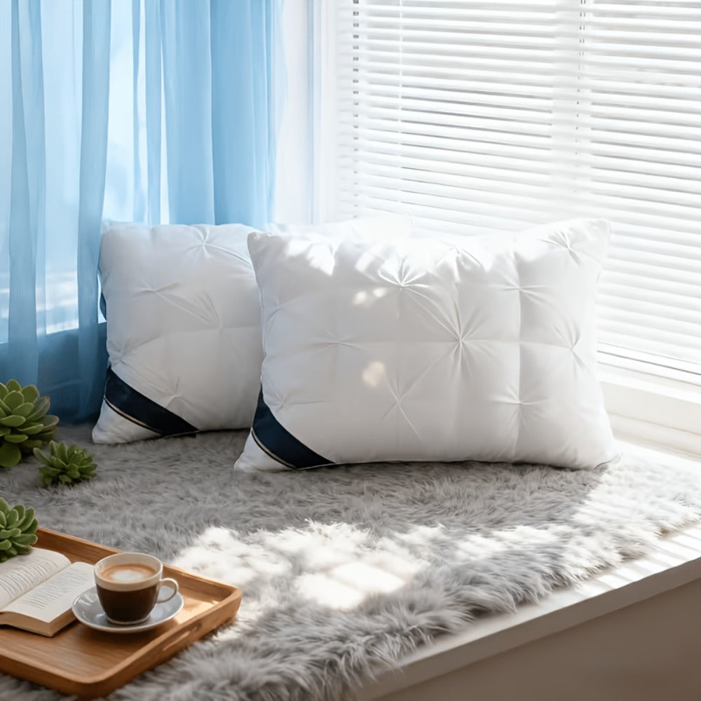 Almohadas de Lujo 74*48 Calidad de Hotel, Soporte Cervical para Sueño Profundo, Núcleo de Almohada Alto para Todas las Estaciones, Diseño Moderno de Almohada | Textura Suave en la Parte Superior, Almohada para Dormir, Almohada Cervical, Lavable a Máquina,