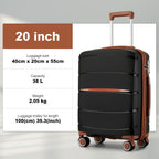 1/3 piezas de 20 pulgadas, 24 pulgadas y 28 pulgadas, maleta KONO, carrito, estuche de viaje - polipropileno, ligero, carcasa dura, 4 ruedas giratorias dobles y cerradura TSA