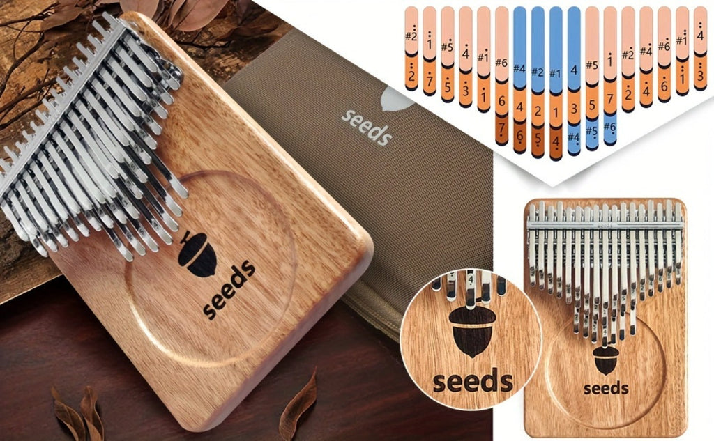 Semillas Kalimba 41 Teclas, Piano de Pulgar Avanzado C- Afinado, Cromático - Piano de Pulgar de Capas de Dedos, Caja de Resonancia de Madera Maciza, Tono Etéreo con Resonancia Sostenida, Kalimba Piano de Pulgar para Adultos Principiantes