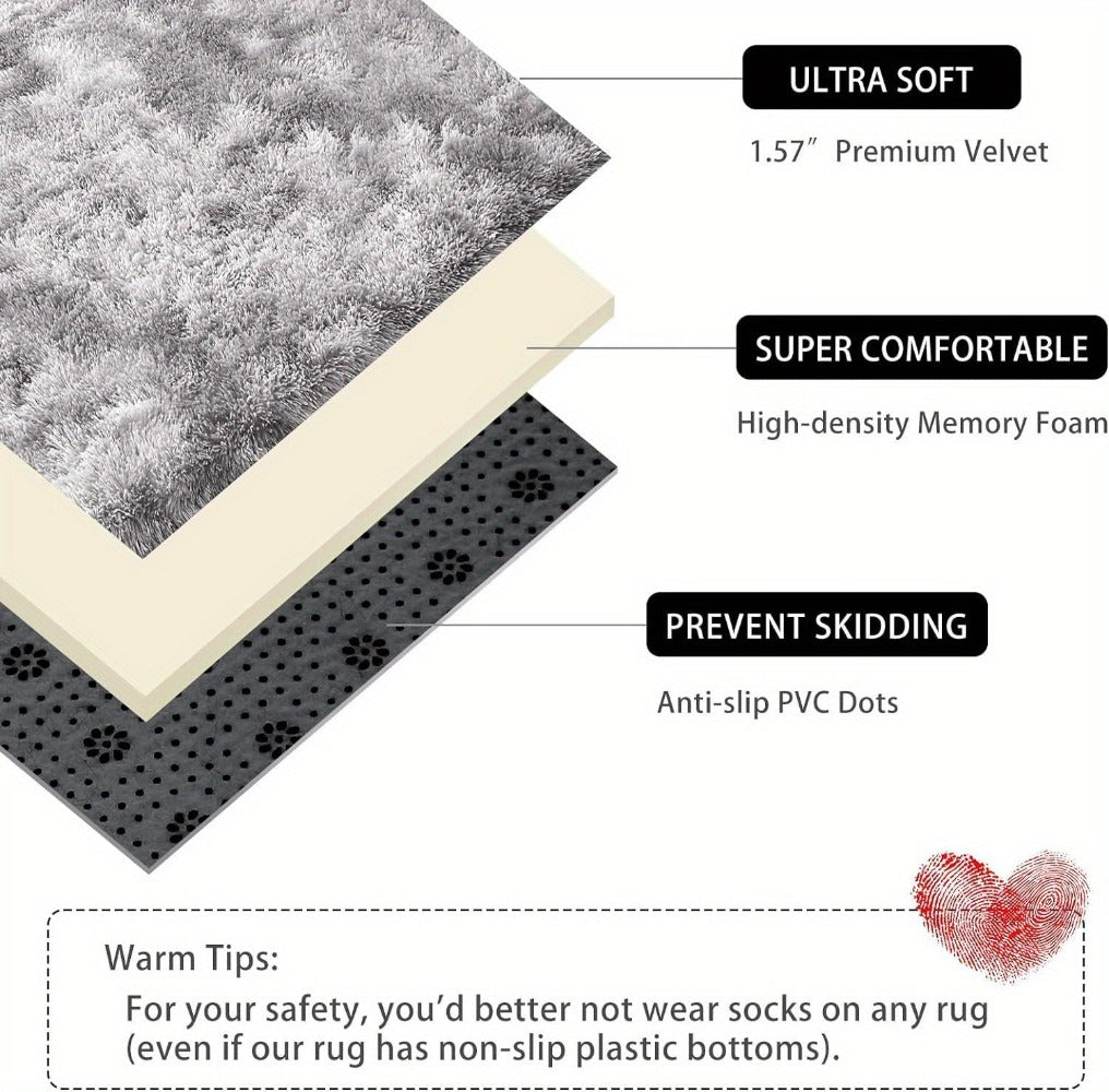1pc alfombra de felpa suave, alfombra antideslizante, alfombra para cabecera, tapete tie dye para sala, decoración del hogar, colchoneta para mascotas, alfombra para dormitorio o sala, ideal para decoración navideña y Halloween