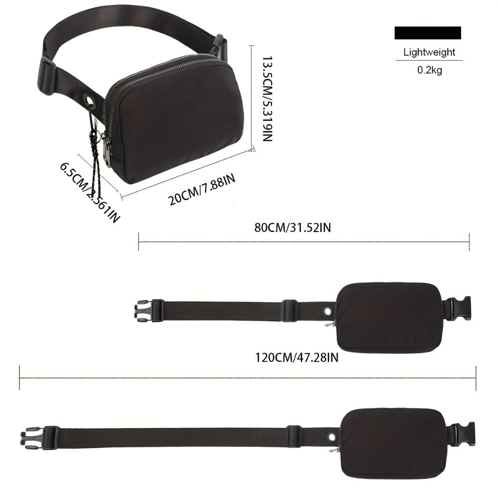 LOCAL LION Riñonera, Bolso de Hombro para Mujer, Riñonera Negra para Mujer, Diseño Simple, Riñonera Deportiva de Ochenta para Mujer, Adecuada para Viajes, Compras, Senderismo, Negro/Blanco, Almacén Local