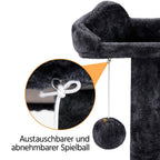 Costoffs Poste para Rascar de Gatos de 138 cm, Árbol Resistente con Pelota de Juego y Cueva para Gatos, Torre de Rascado y Escalada para Gatos, Casa para Gatos