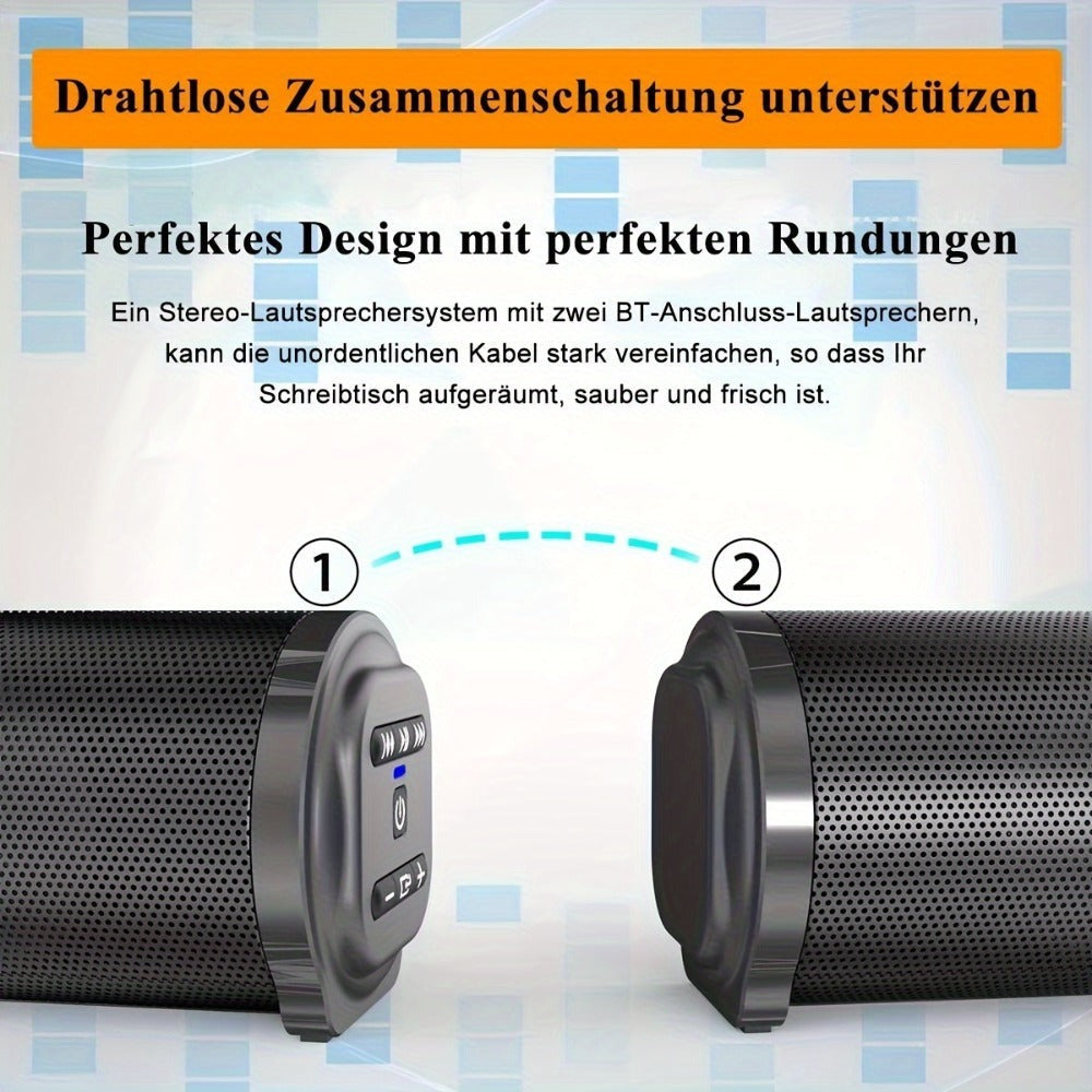 Lange BS-10 Barra de Sonido Inalámbrica con Conexión Inalámbrica, Tipo-C y Operación - Altavoz Compacto para TV, Ideal para Cine, Smartphones, Tabletas, PCs y Dispositivos de Streaming