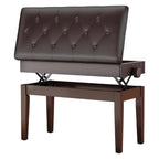 Taburete de Piano Ajustable en Altura 72X33X48-58Cm, Banco de Piano con Espacio de Almacenamiento, Banco de Piano con Cojín de Cuero PU, Silla de Piano Banco de Teclado Capacidad de Carga hasta 200KG, con 4 Patas