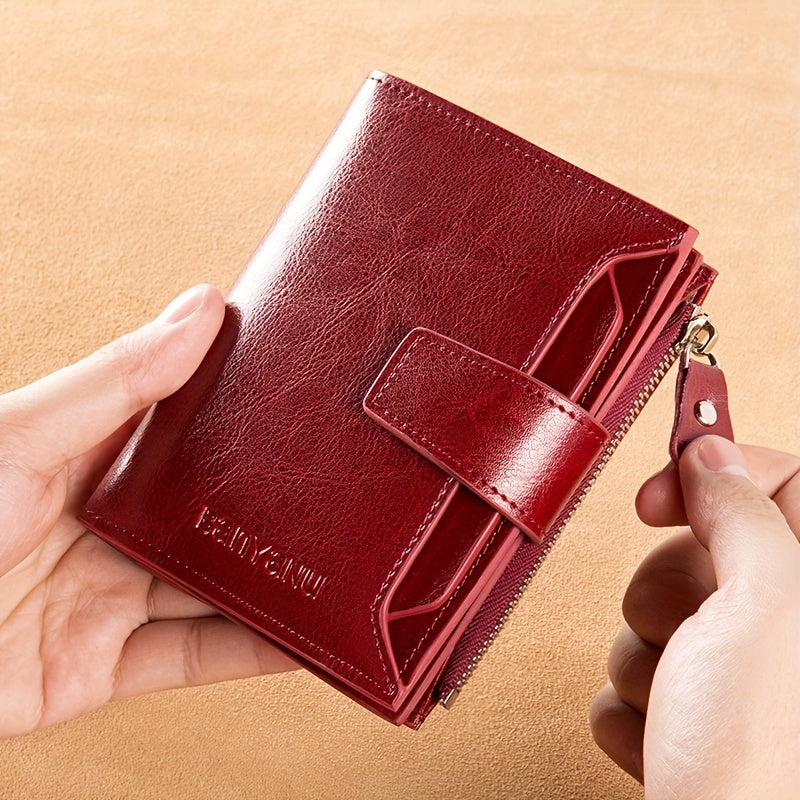 Nuevo Monedero Corto para Mujer, Elegante y de Alta Gama, Cartera Plegable y Delgada de Moda para Mujeres
