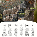 Cámara de seguridad solar inalámbrica para exterior 4G LTE con tarjeta SIM, sin necesidad de WiFi, adecuada para vigilancia empresarial, sensor de movimiento PIR, comunicación bidireccional, visión nocturna a color, almacenamiento en la nube y ranura para