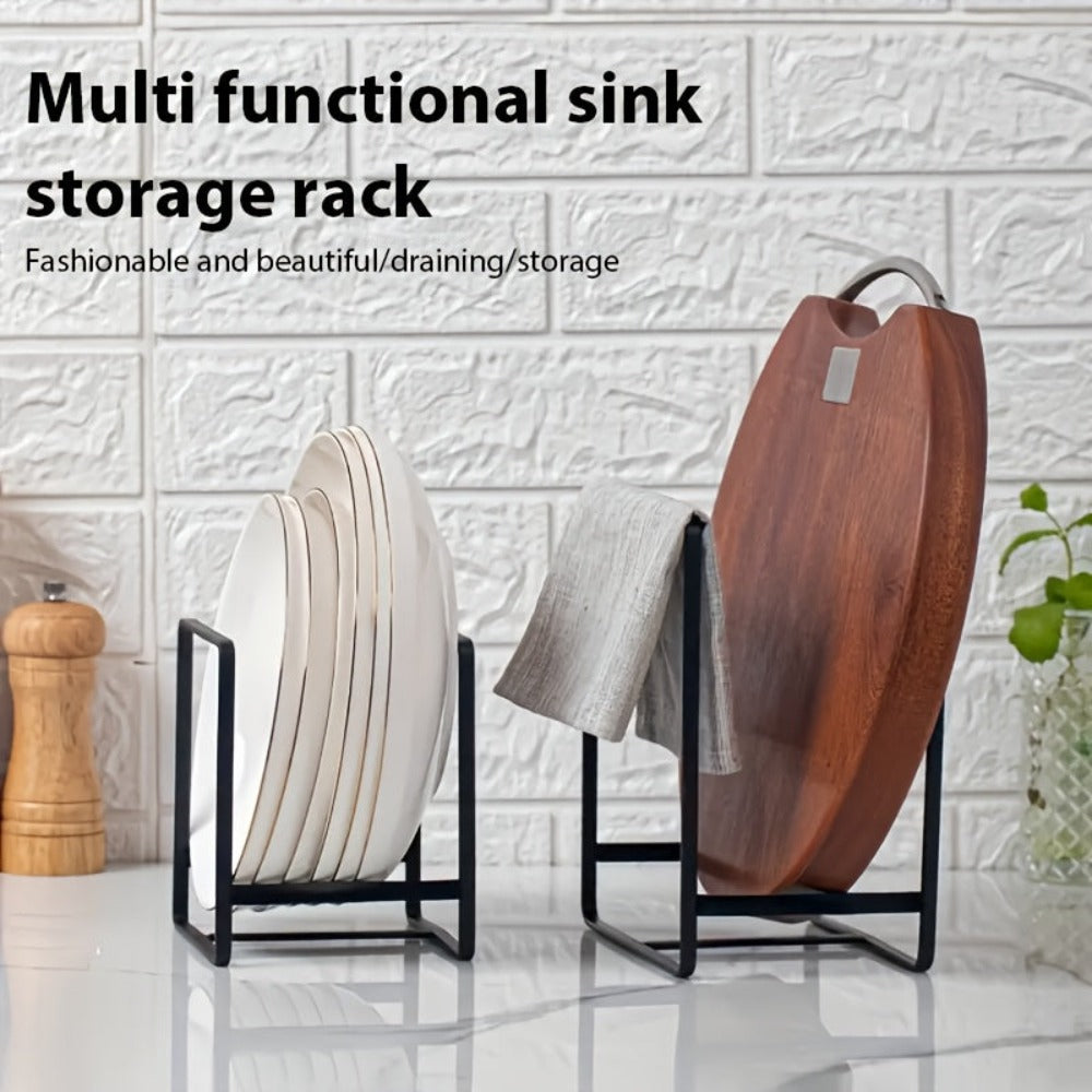Organizador de Soportes de Platos de Metal de 1/3 piezas, Soporte Vertical para Platos, Construcción de Metal Duradera Anti-Caída, Ahorro de Espacio, Adecuado para Platos, Ollas, Tapas, Tablas de Cortar, Ideal para el Hogar, Uso en Restaurantes