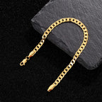 Pulsera Cubana para Hombre de Plata 925, 5 mm de Ancho, Apta para la Piel y Hipoalergénica, Ideal como Regalo para Halloween, Navidad y San Valentín, Viene con una Exquisita Caja de Regalo