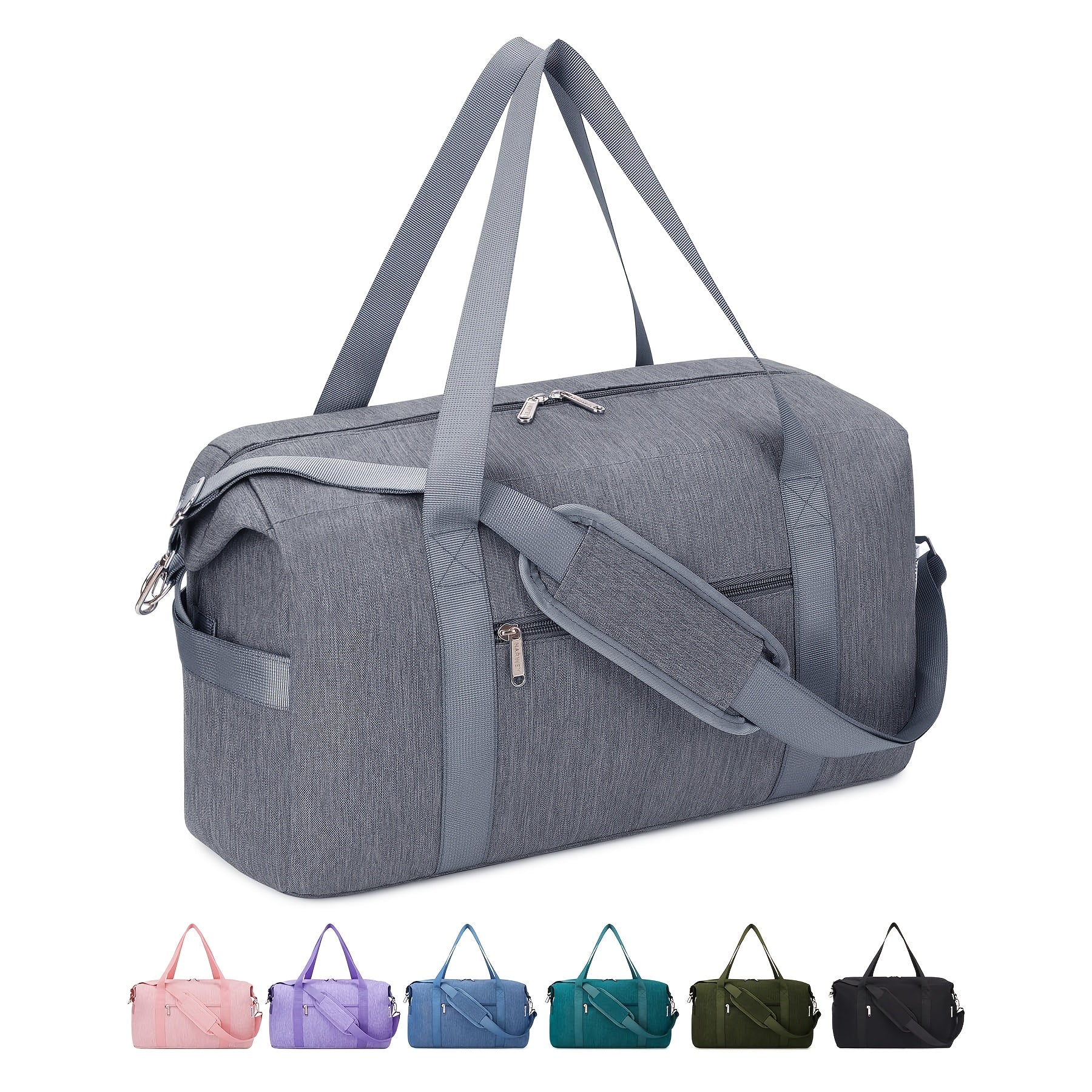 Maleta de Cabina Aprobada por la TSA - Bolso Plegable para Asiento, Compacto y Ligero, Aprobado por Aerolíneas con Bolsillo con Cremallera, Maleta de Viaje Plegable para Negocios y Ocio - Morado, Compartimento Principal Espacioso para Viajes de Una Noche