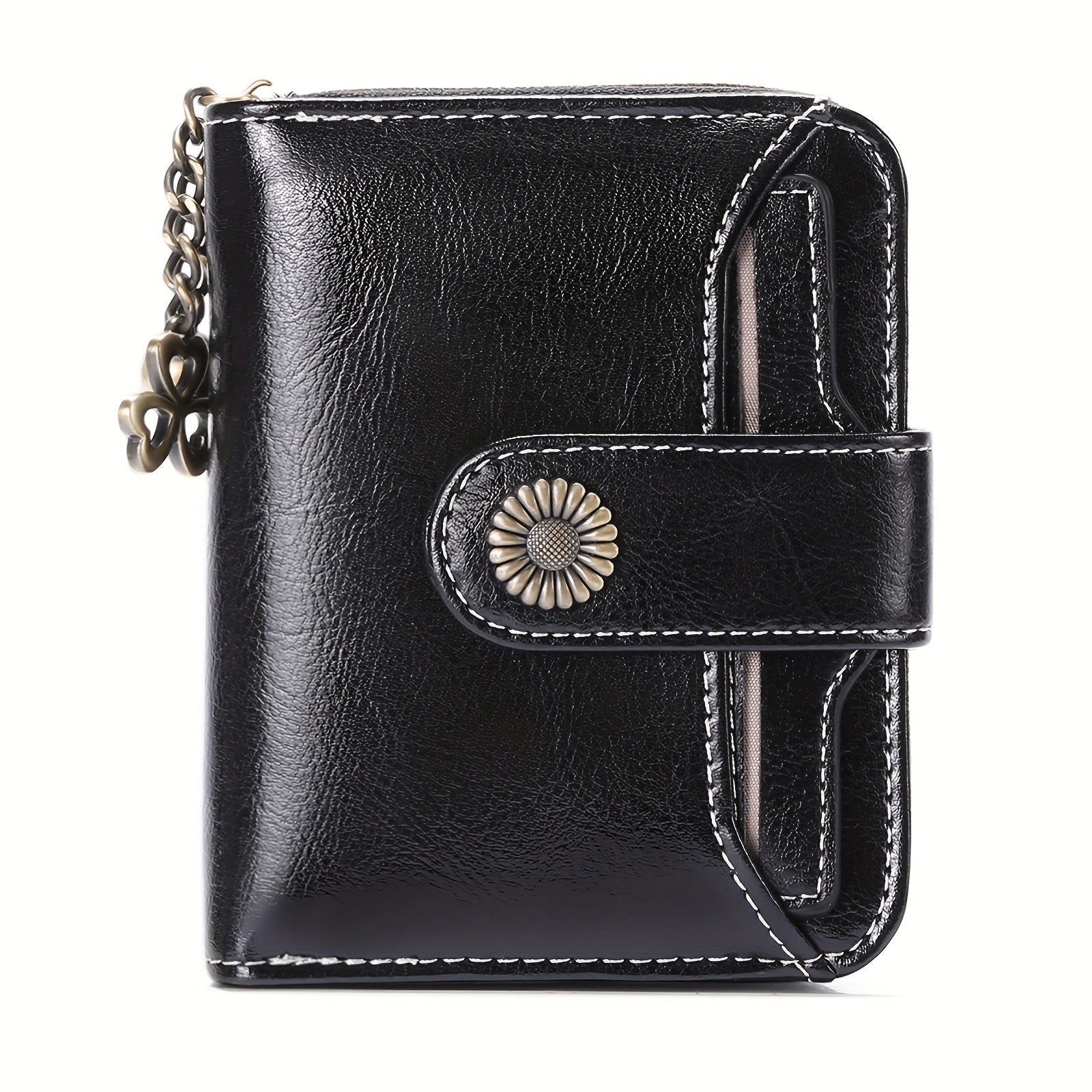 Billetera para mujer, protección RFID, billetera pequeña, multi-compartimento, bolso, monedero para mujer, billetera de cuero para mujer