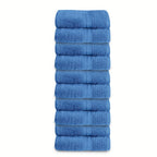 Juego de 10 Toallas de Mano de 50 x 100 cm, 550 g/m², Toallas de Algodón Suave, Secado Rápido, Altamente Absorbentes y Ligeras, Multiusos con Borde a Rayas Moderno, Ideales para Hogar, Hotel y Baño