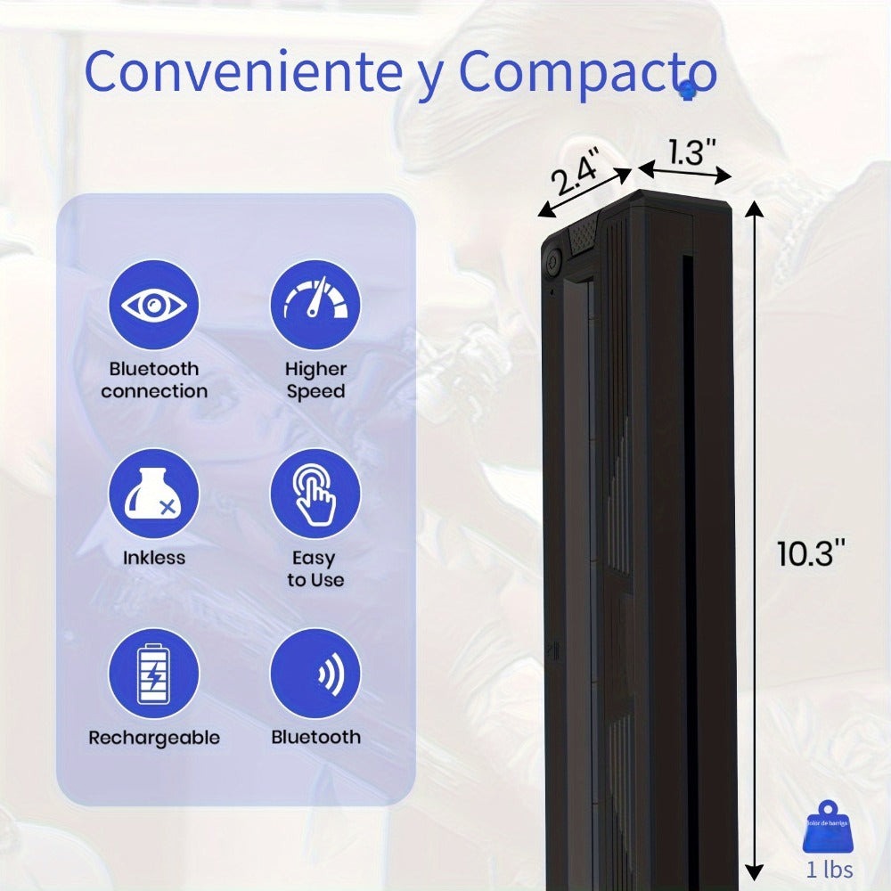 Impresora Térmica Portátil Inalámbrica Sin Tinta Bluetooth 2026 para Artistas y Principiantes de Tatuajes, Incluye 10 Hojas de Papel de Transferencia y Papel Plegado, Compatible con Teléfono/PC (con 3 Hojas de Papel de Transferencia y 10 Hojas de Papel Té
