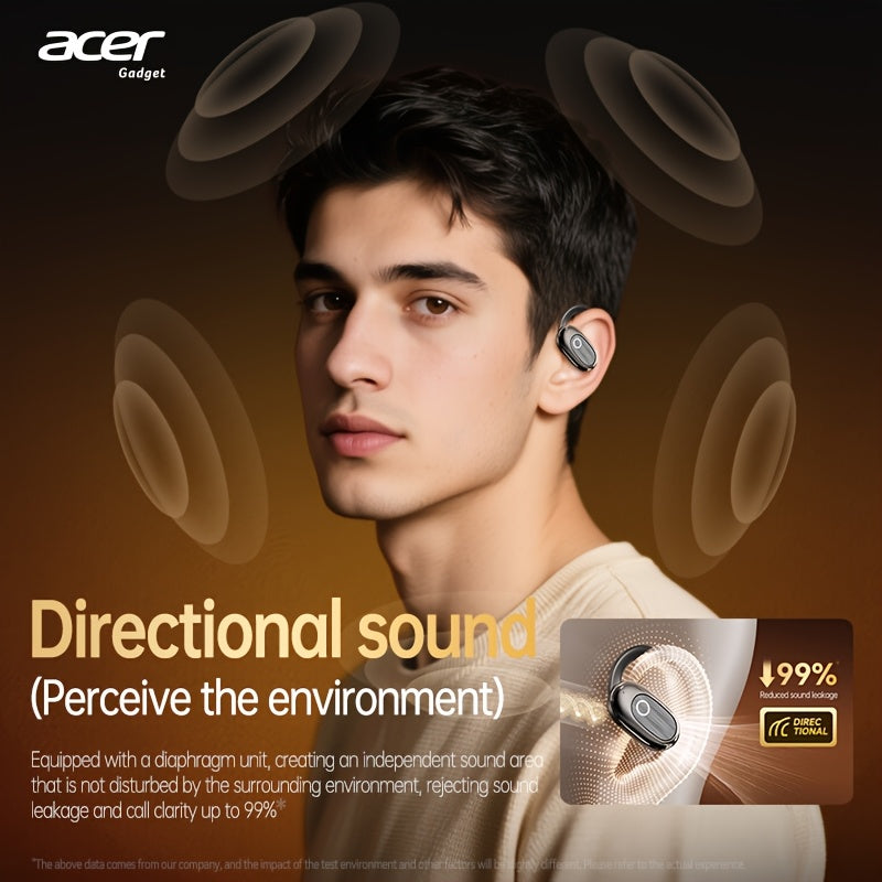 Auriculares Bluetooth Acer con gancho deportivo, sonido HiFi y baja latencia