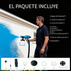 Pistola de pulverización de alta potencia HVLP de 800W para pintura gruesa (120 Din-s), recipiente extraíble de 1300ml, manguera de aire de 2.5m y cable de alimentación de 3m, 3 patrones de pulverización para horizontal/vertical, ovalado y redondo, pintur