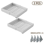 Organizador de gabinete extraíble y expandible de alta resistencia, con 3 rieles silenciosos, ancho ajustable (30.99 cm - 51.99 cm), apto para gabinetes de cocina, estantes extraíbles de gabinete