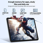 RELNDOO Tablet Android 16 de 12 pulgadas, 24GB (8+16) RAM, 256GB ROM, T615 Octa-Core, 8000Mah, Tablet PC 2-En-1 con Teclado, Ratón Inalámbrico, Funda, Lápiz Óptico (No Electrónico), Ideal para Películas y Lectura, Perfecto para Oficina, Estudio, Regalo de