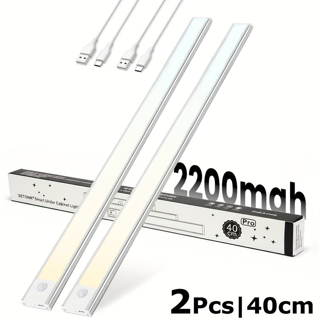 Luz LED recargable con sensor 2 piezas inalámbrico | Armario cocina escalera y dormitorio