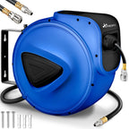 TRESKO® Carrete Automático para Manguera de Aire | Enrollador de Manguera de Aire de 1/4" | Soporte Automático para Manguera Montado en la Pared