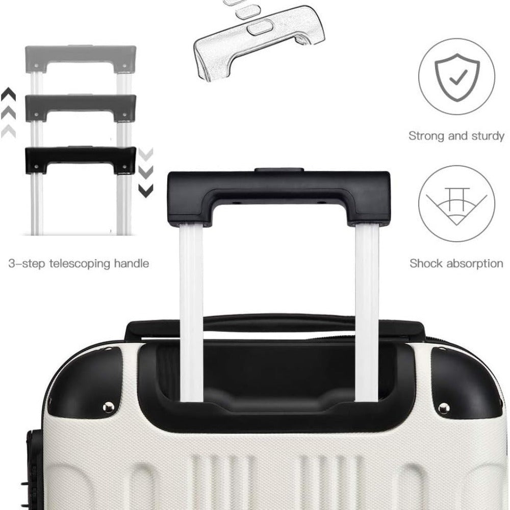 Maleta de embarque de carcasa rígida ABS 55x35x20cm, carrito de viaje, equipaje de mano de cabina, 33L, regalo de Black Friday, Día de Acción de Gracias, Navidad