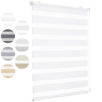 Persianas enrollables | Sekey Persiana de Doble Rodillo Sin Perforaciones, Montaje con Clip, Doble Cortina de Rodillo para Ventanas, Control de