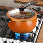 Olla para Sopa Multifuncional de Gran Capacidad 7L para el Hogar, Olla de Hierro Exquisita, Olla para Sopa Multifuncional de Alta Calidad, Artefacto para Guiso Lento Fresco y Tierno, Utensilios de Cocina Perfectos para Reuniones en el Patio al Aire Libre,