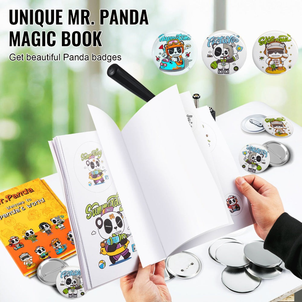 Máquina para hacer botones VEVOR, kit de prensa para hacer insignias de 75 mm (3 pulgadas), máquina para hacer pines de regalo para niños, suministros para hacer botones con 500 piezas de botones y cortador de círculos & libro mágico