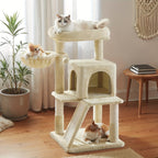 Rascador para gatos | Torre Pequeña para Gatos Feandrea - Diseño Multinivel con Perchas Ampliadas, Postes Rascadores, Rampas y Plataformas